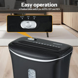 Printers & Accessories: Devanti 12L Cross-Cut Shredder 8-Sheet Paper Home Office Credit Card