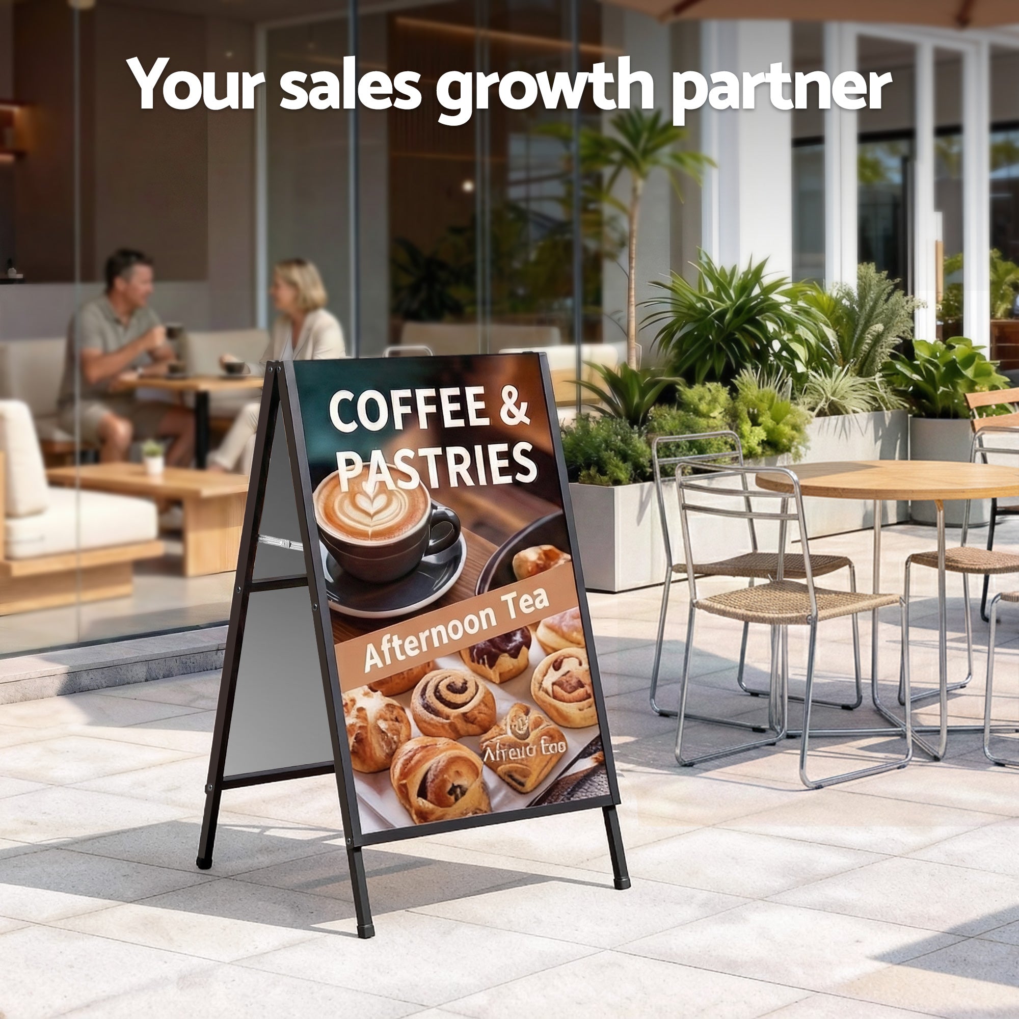 Office Supplies: A1 Frame Sign Stand Double Sided Poster Display Board Outdoor Advertising 60x90cm