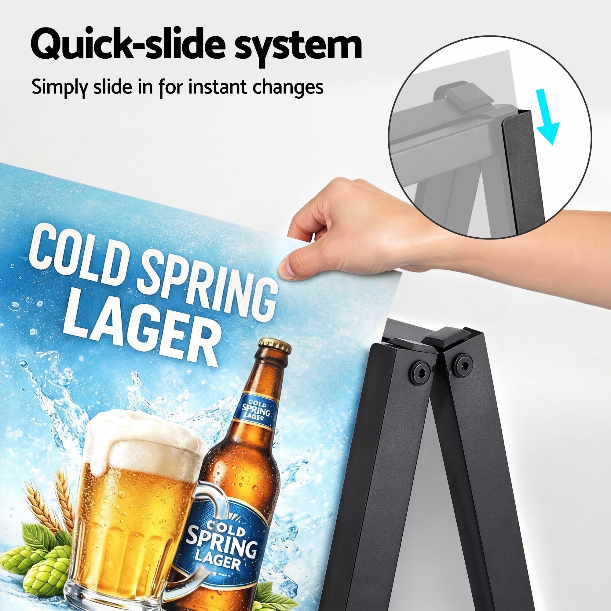 Office Supplies: A1 Frame Sign Stand Double Sided Poster Display Board Outdoor Advertising 60x90cm
