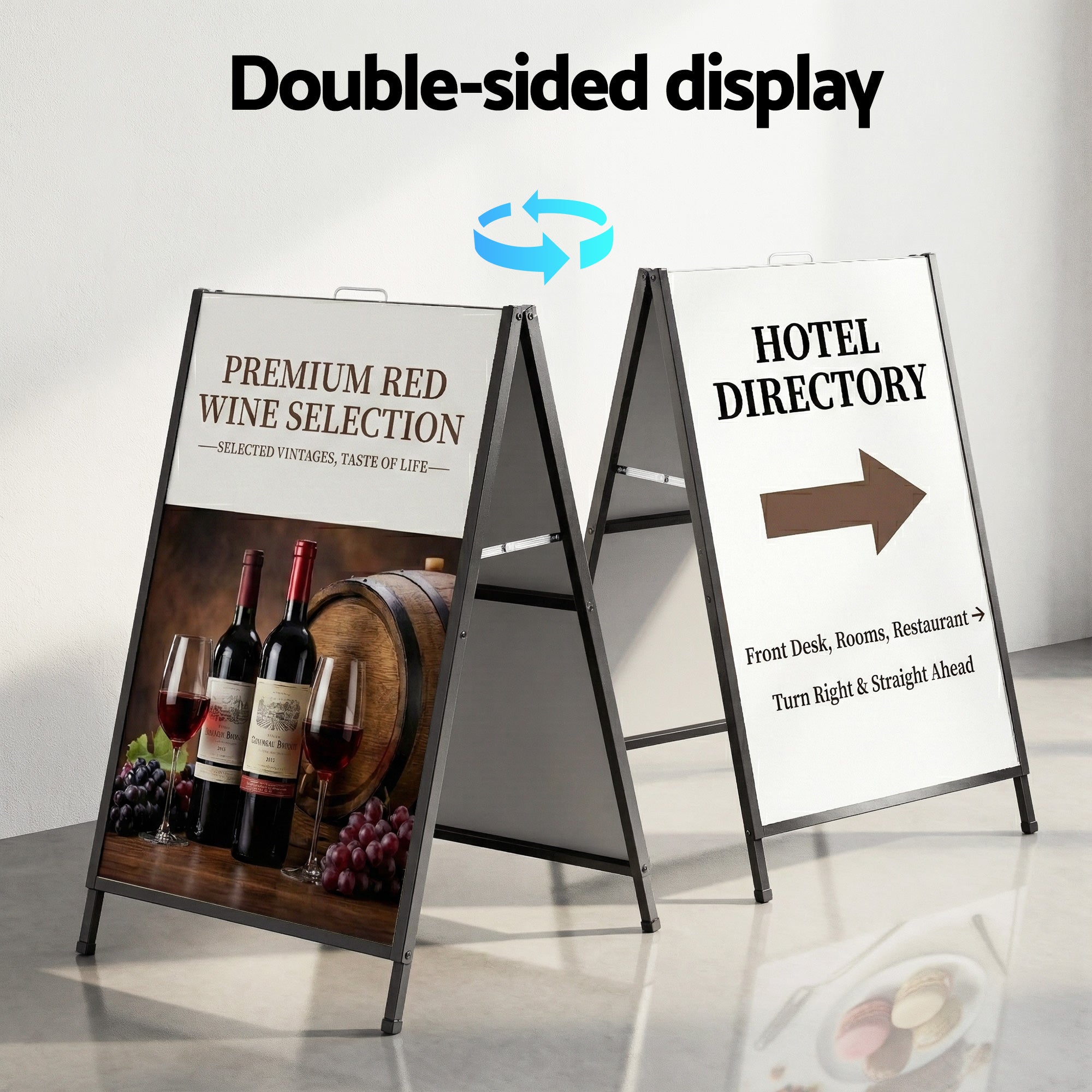 Office Supplies: A1 Frame Sign Stand Double Sided Poster Display Board Outdoor Advertising 60x90cm