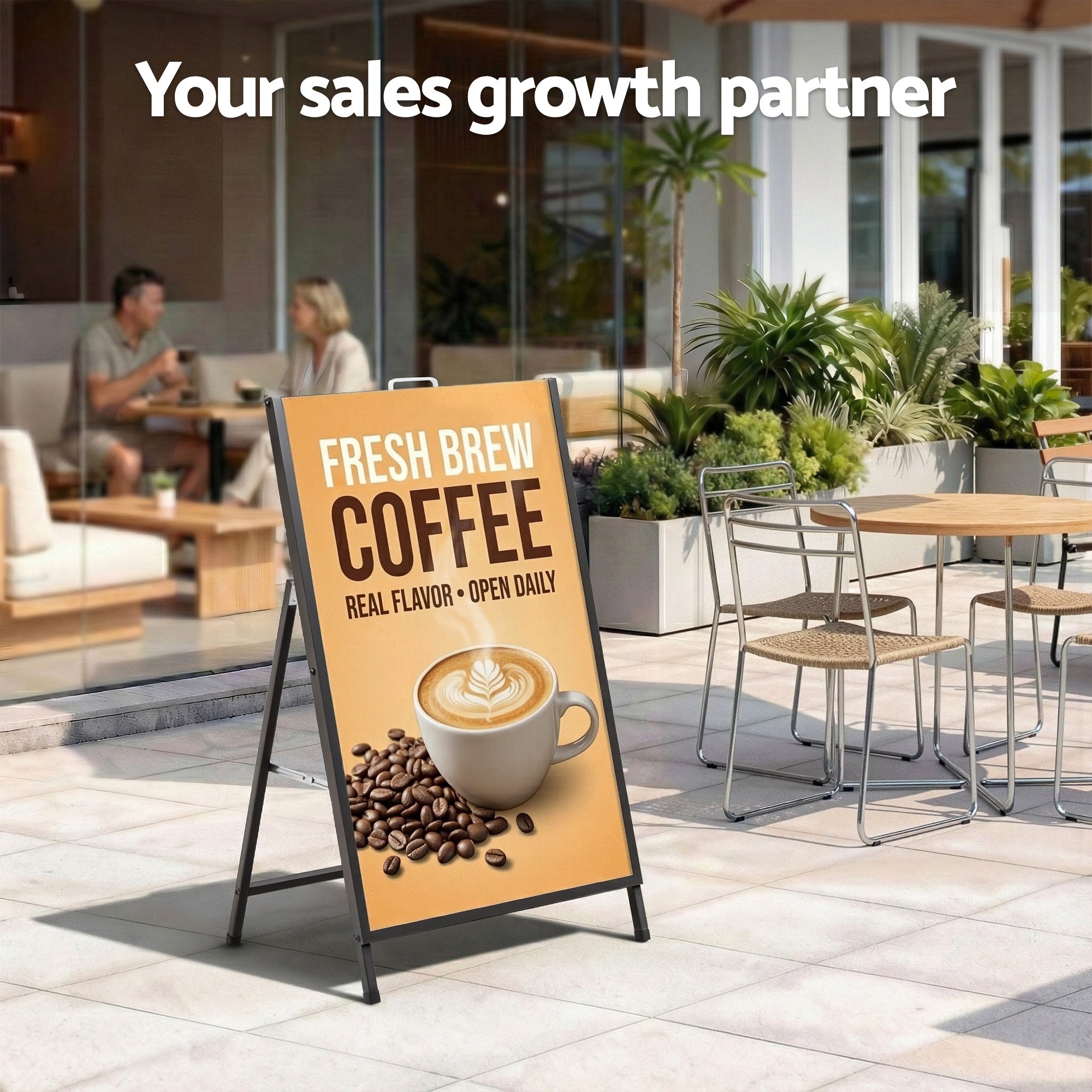 Office Supplies: A1 Frame Sign Stand Single Sided Poster Display Board Outdoor Advertising 60x90cm