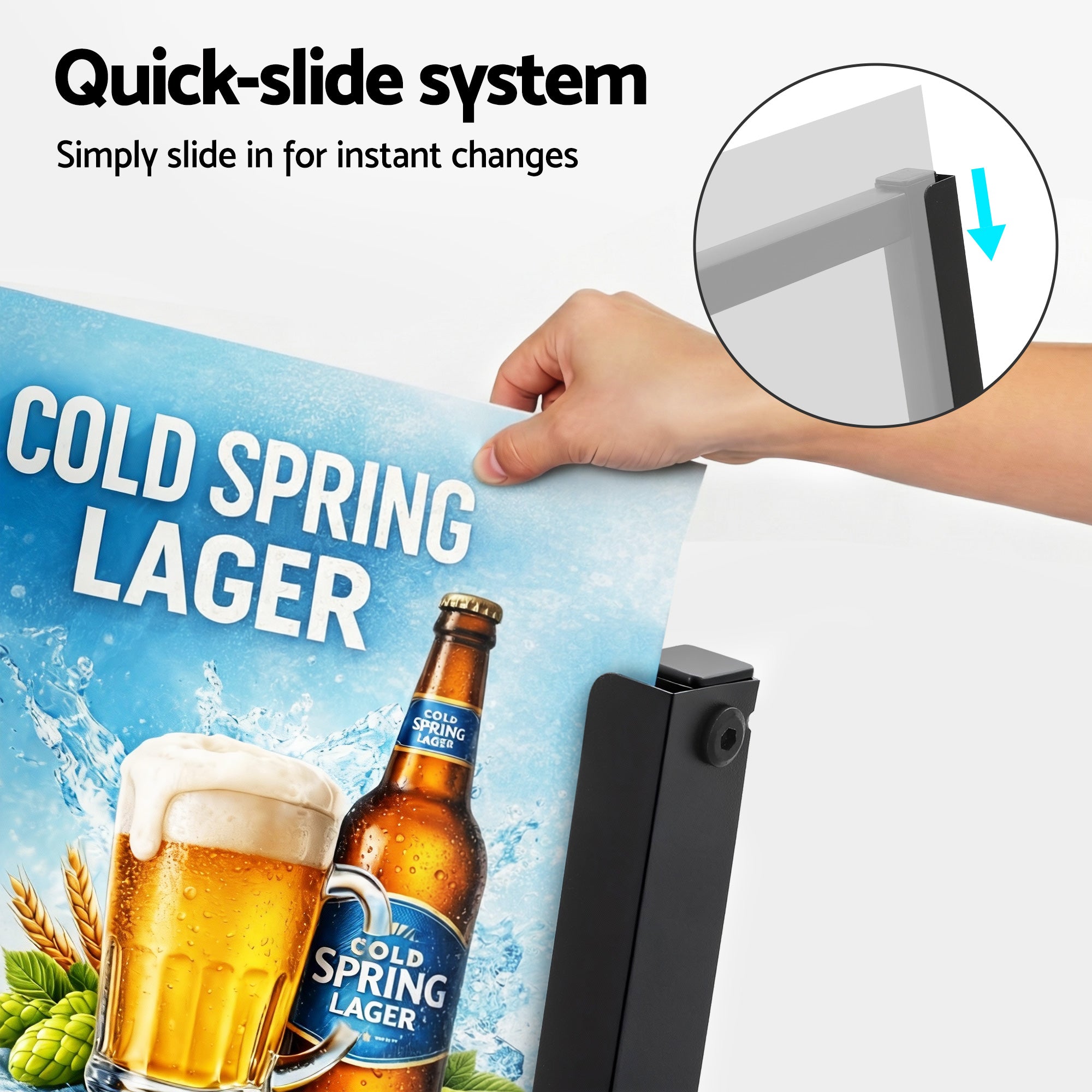 Office Supplies: A1 Frame Sign Stand Single Sided Poster Display Board Outdoor Advertising 60x90cm