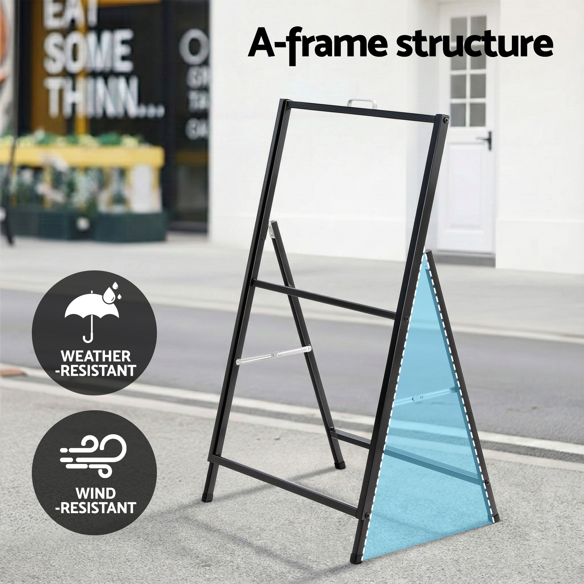 Office Supplies: A1 Frame Sign Stand Single Sided Poster Display Board Outdoor Advertising 60x90cm
