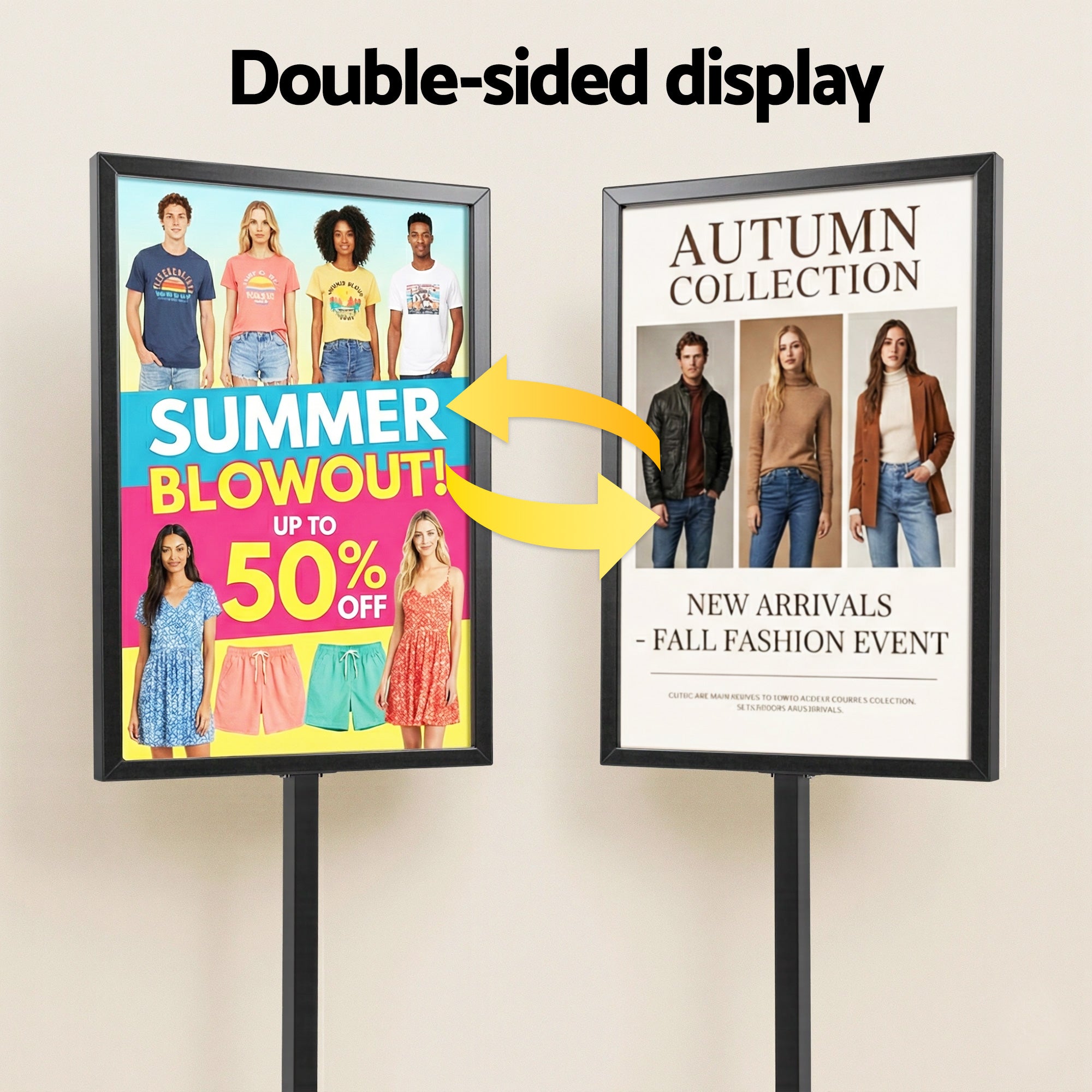 Office Supplies: A1 Frame Pedestal Sign Holder Poster Stand Display Board Double Sided 60x90cm