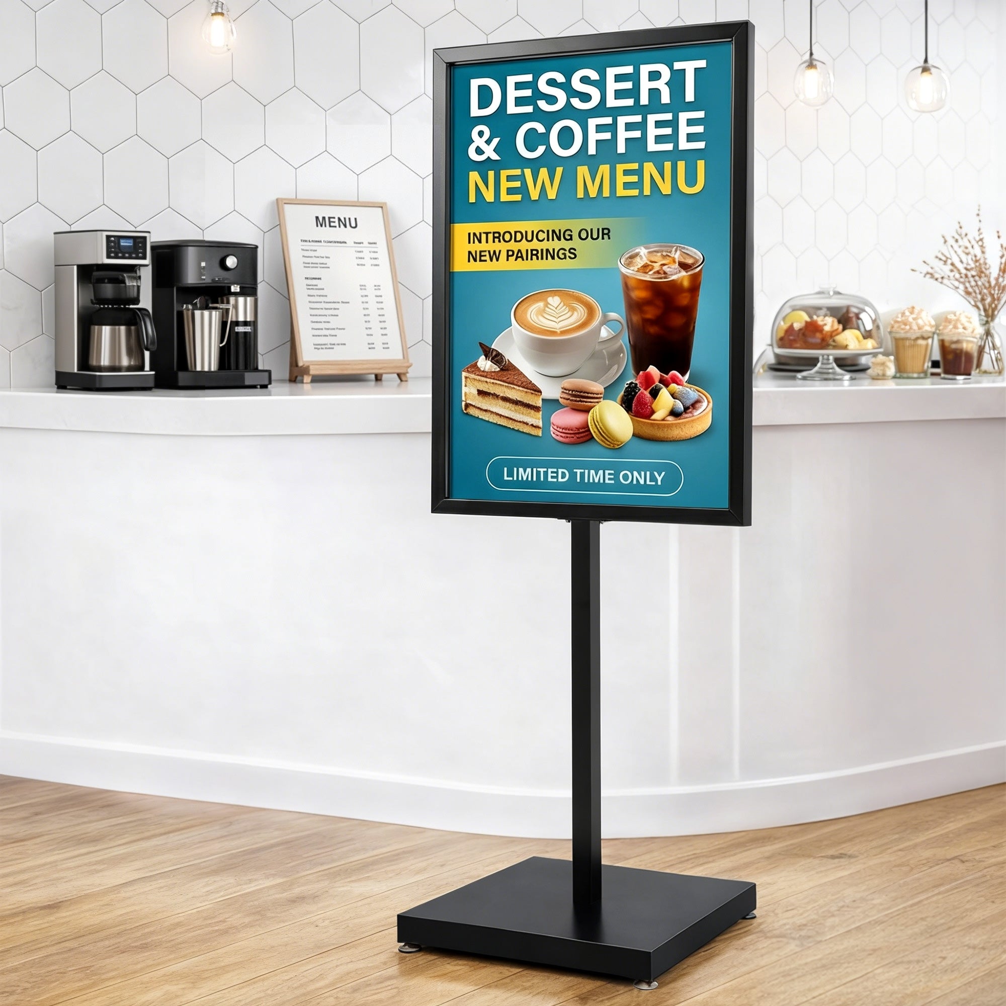 Office Supplies: A1 Frame Pedestal Sign Holder Poster Stand Display Board Double Sided 60x90cm
