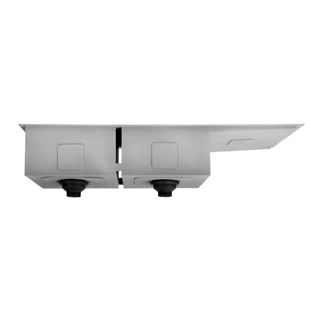 Kitchen Sinks: Cefito Kitchen Sink 111X45CM Stainless Steel Basin Double Bowl Silver
