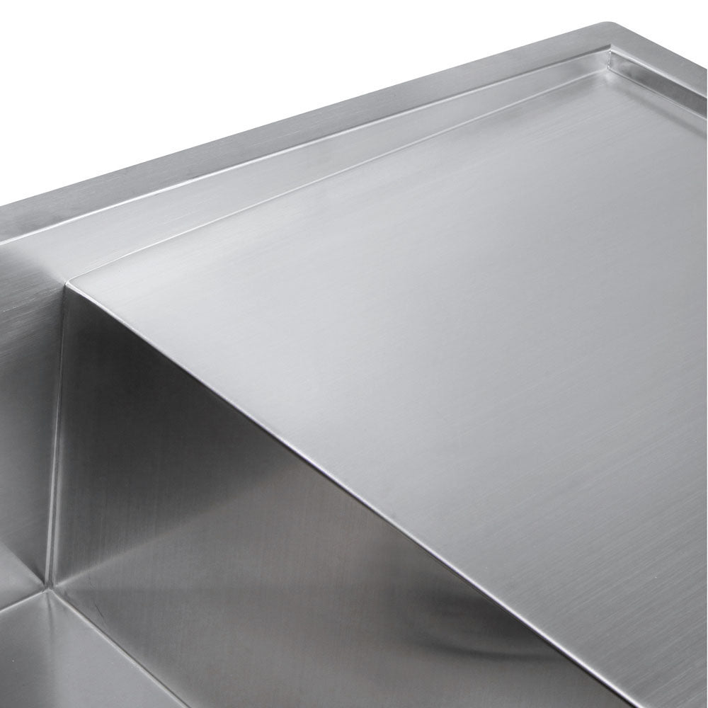 Kitchen Sinks: Cefito Kitchen Sink 111X45CM Stainless Steel Basin Double Bowl Silver