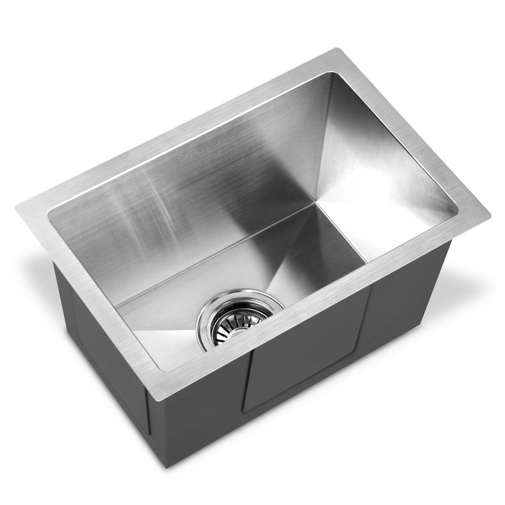 Kitchen Sinks: Cefito Kitchen Sink 45X30CM Stainless Steel Basin Single Bowl Silver