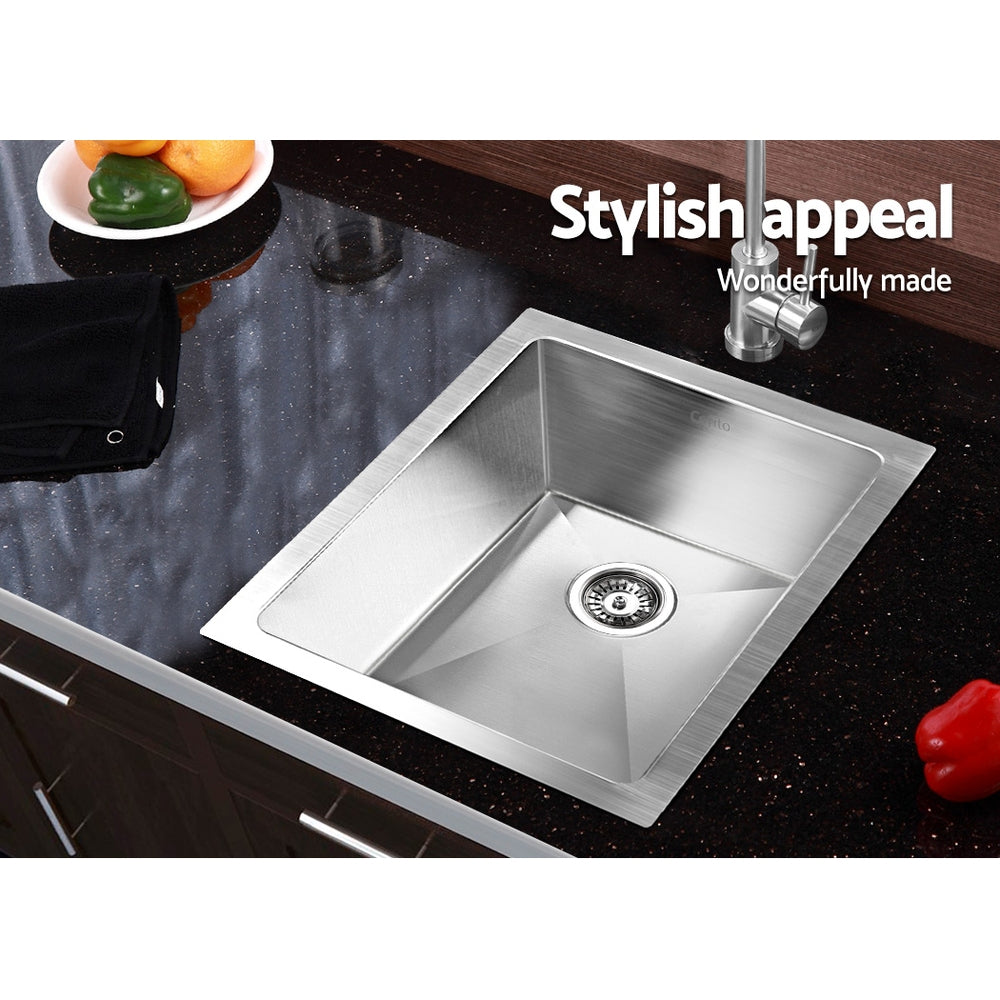 Kitchen Sinks: Cefito Kitchen Sink 45X39CM Stainless Steel Basin Single Bowl Silver