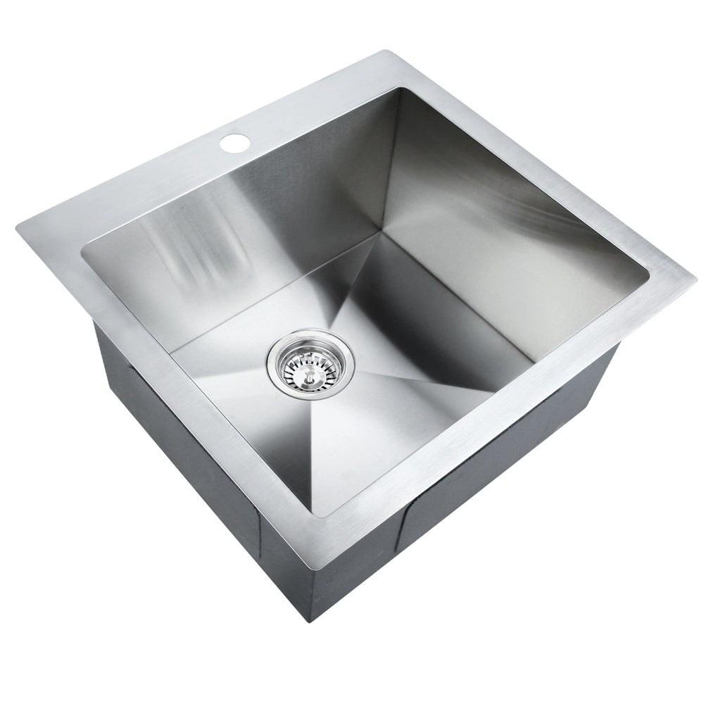 Kitchen Sinks: Cefito Kitchen Sink 53X50CM Stainless Steel Basin Single Bowl Silver