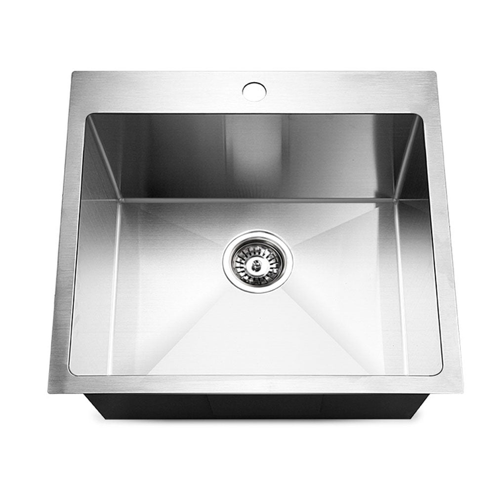 Kitchen Sinks: Cefito Kitchen Sink 53X50CM Stainless Steel Basin Single Bowl Silver