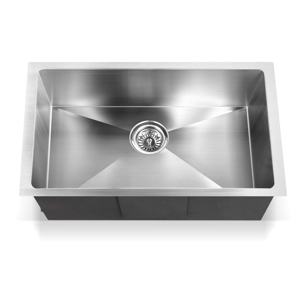 Kitchen Sinks: Cefito Kitchen Sink 70X45CM Stainless Steel Basin Single Bowl Silver