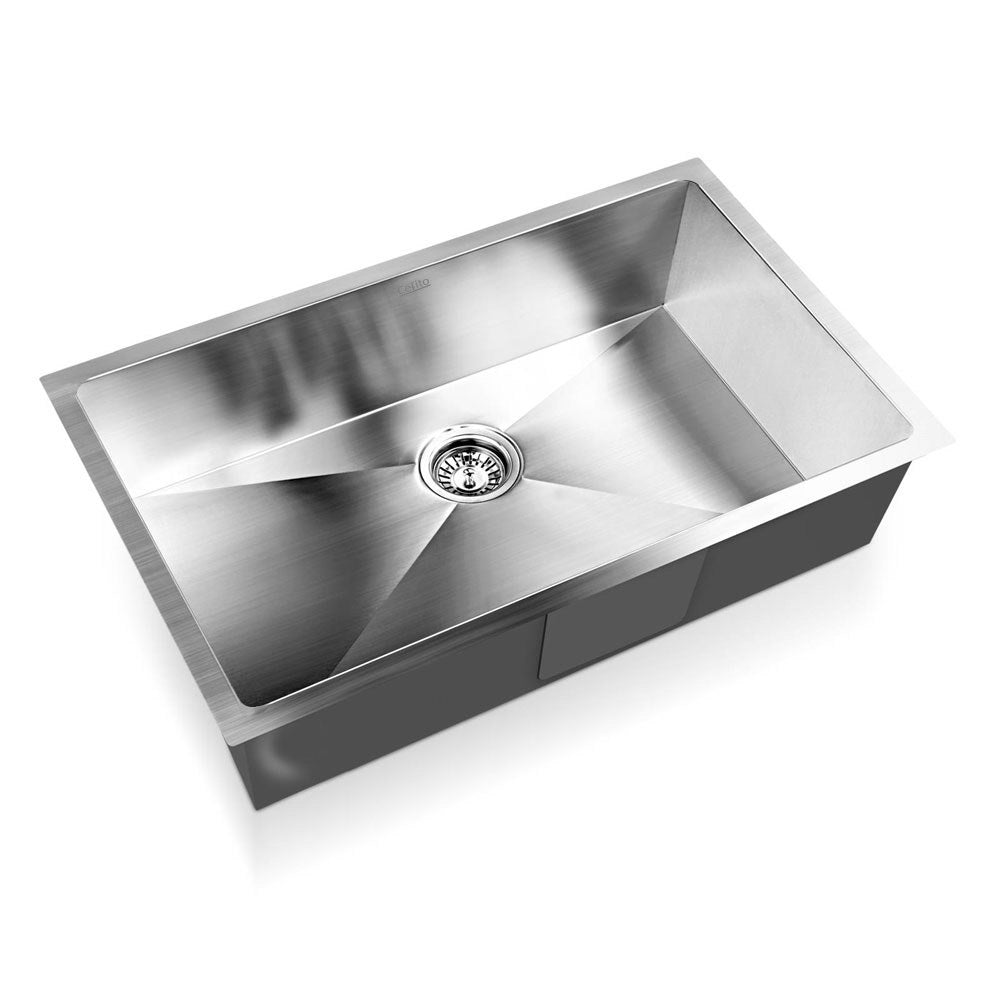 Kitchen Sinks: Cefito Kitchen Sink 70X45CM Stainless Steel Basin Single Bowl Silver
