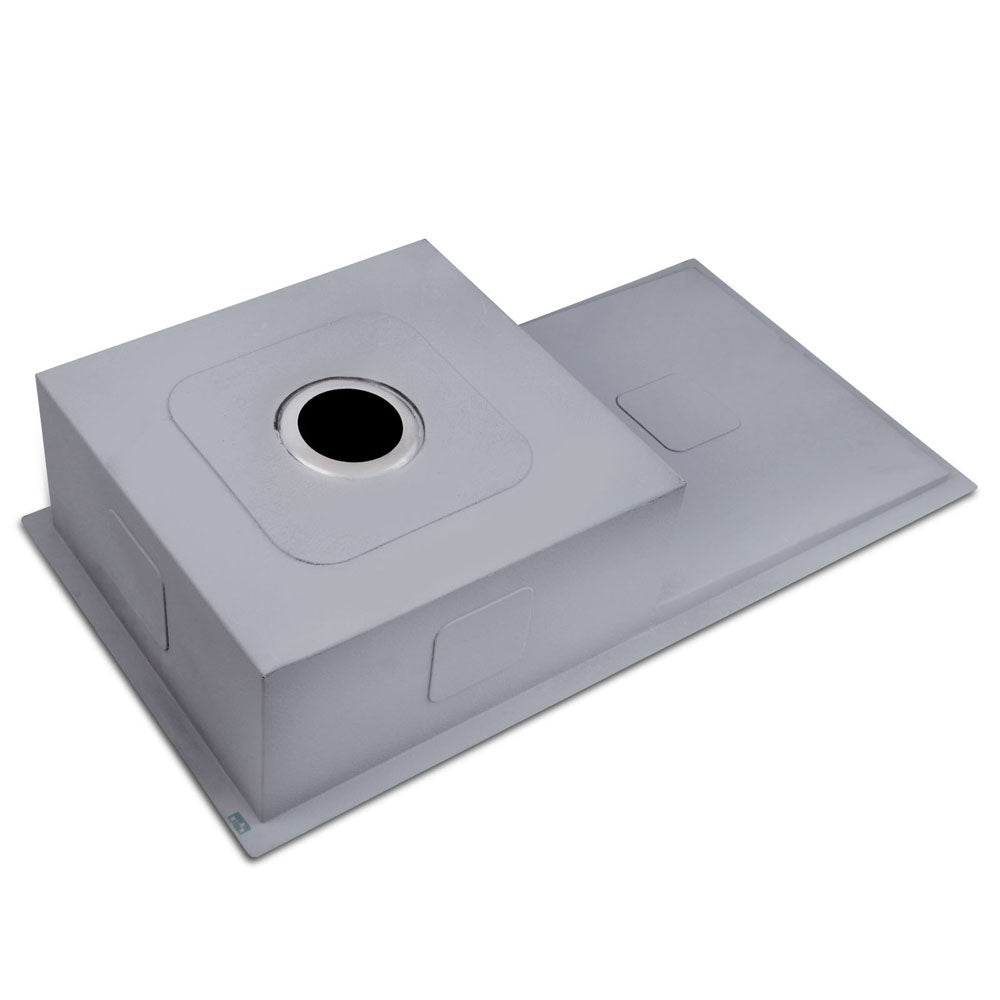 Kitchen Sinks: Cefito Kitchen Sink 87X45CM Stainless Steel Basin Single Bowl Silver