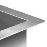 Kitchen Sinks: Cefito Kitchen Sink 87X45CM Stainless Steel Basin Single Bowl Silver
