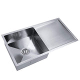 Kitchen Sinks: Cefito Kitchen Sink 87X45CM Stainless Steel Basin Single Bowl Silver
