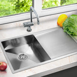 Cefito Kitchen Sink 96X45CM Stainless Steel Basin Single Bowl Silver