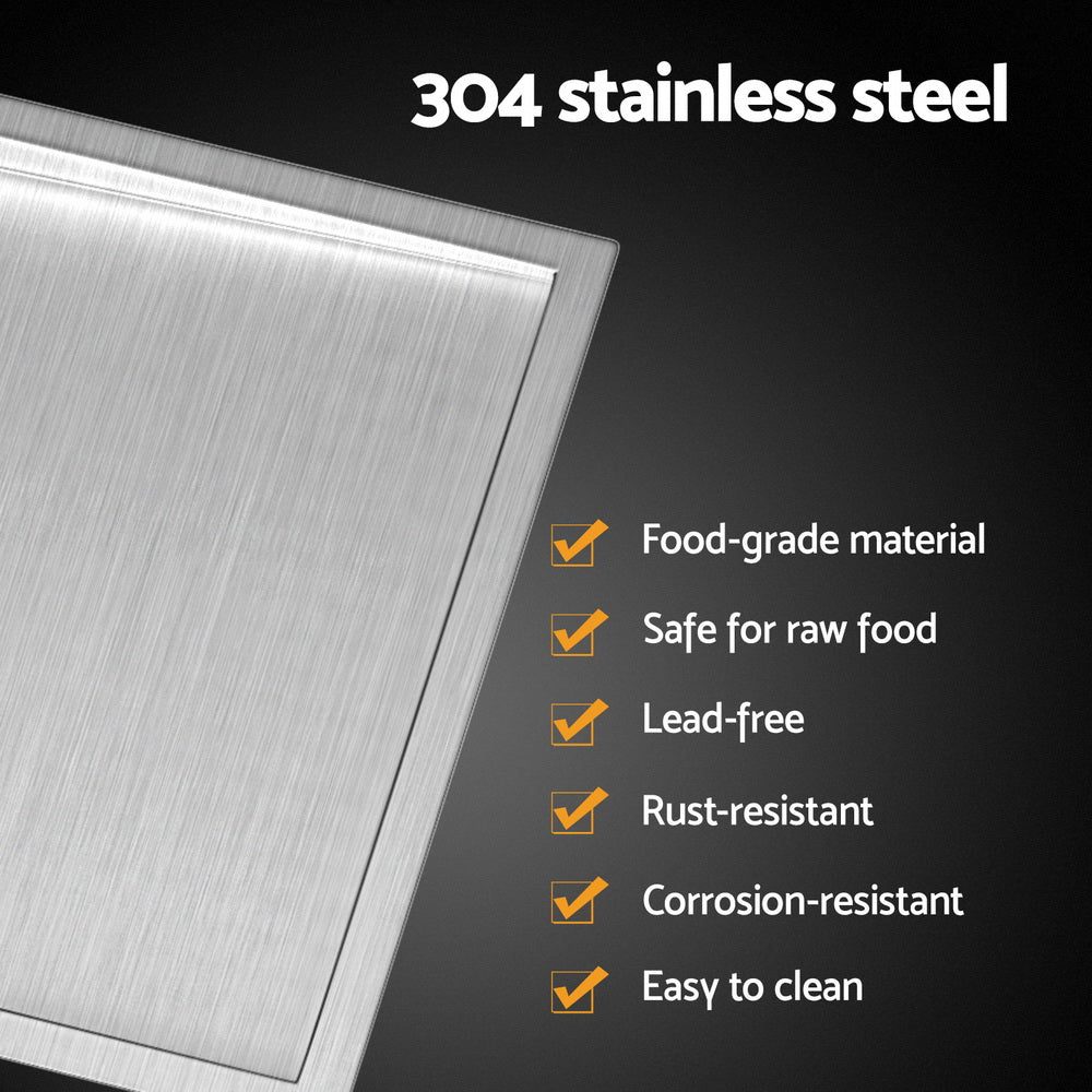Kitchen Sinks: Cefito Kitchen Sink Basin Stainless Steel Under/Top/Flush Mount Bowl 122X45CM