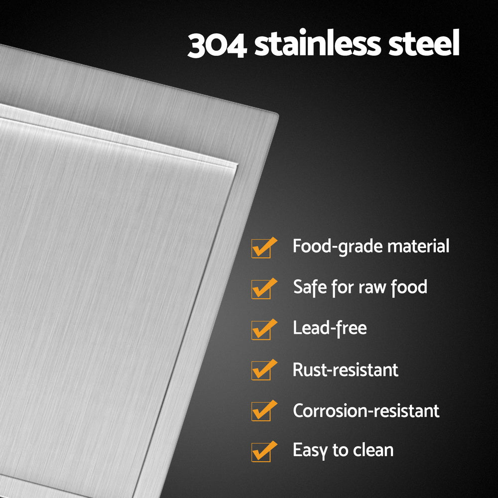 Kitchen Sinks: Cefito Kitchen Sink Basin Stainless Steel Under/Top/Flush Mount Bowl 155X50CM