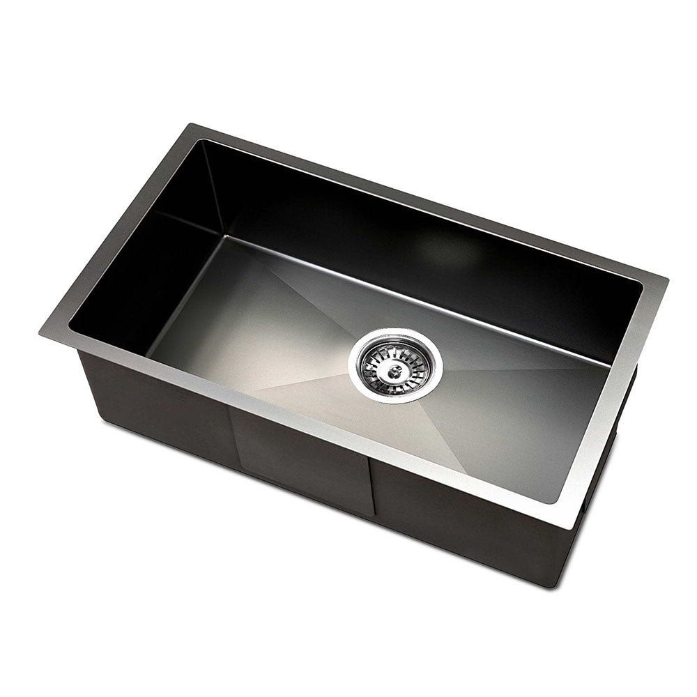 Kitchen Sinks: Cefito Kitchen Sink 45X30CM Stainless Steel Basin Single Bowl Black