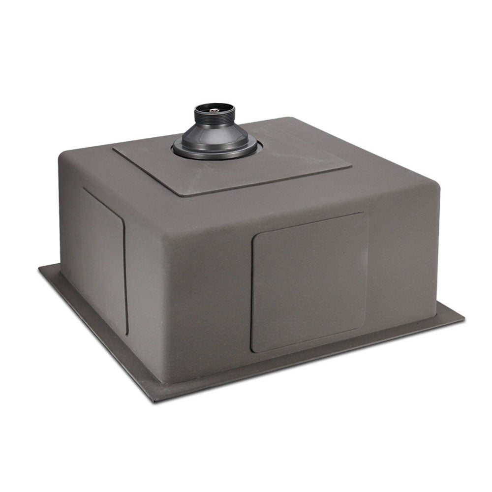 Kitchen Sinks: Cefito Kitchen Sink 44X44CM Stainless Steel Basin Single Bowl Black
