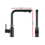 Cefito Stainless Steel Sink 44x44CM With Pull Out Mixer Tap Kitchen Basin Single Bowl Black
