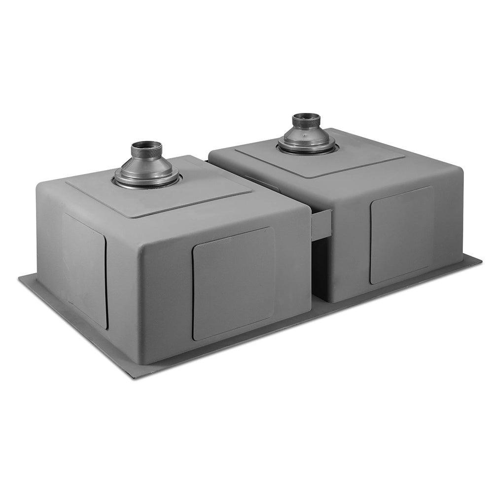 Sinks: Cefito Kitchen Sink 77X45CM Stainless Steel Basin Double Bowl Black