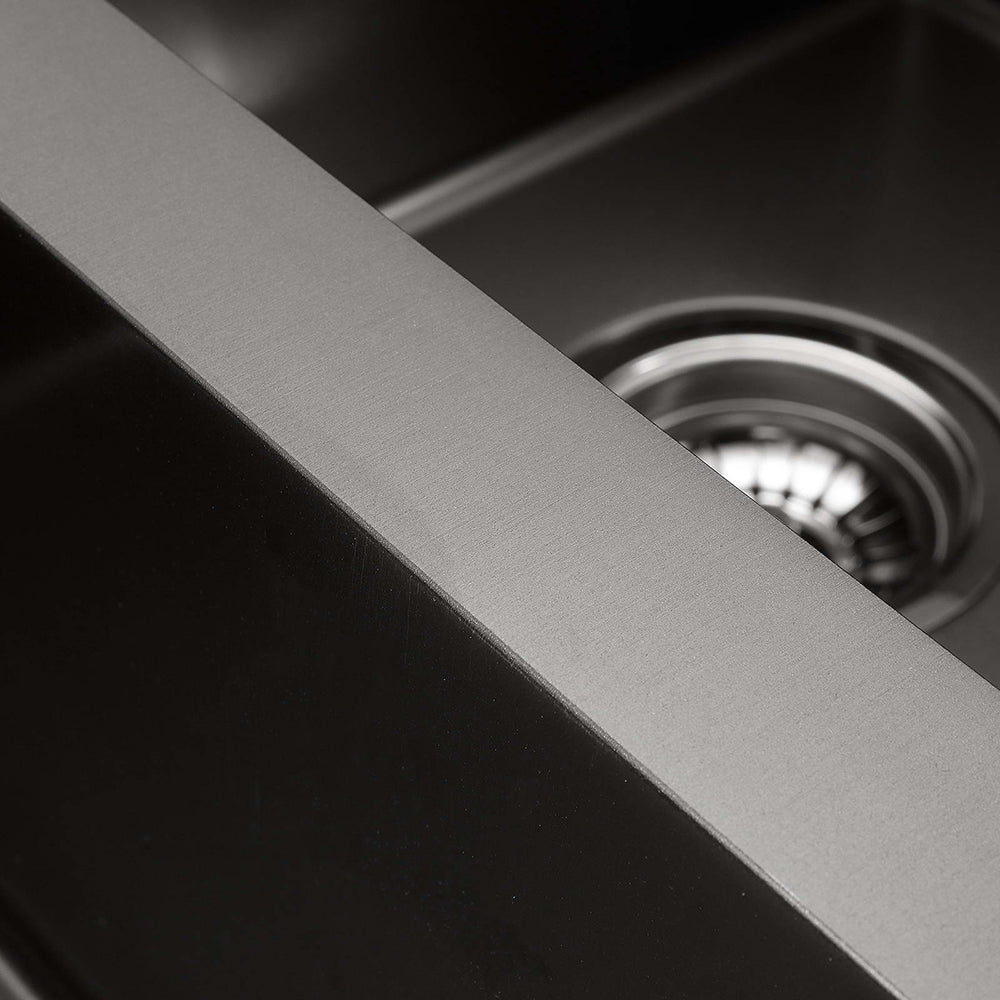 Sinks: Cefito Kitchen Sink 77X45CM Stainless Steel Basin Double Bowl Black