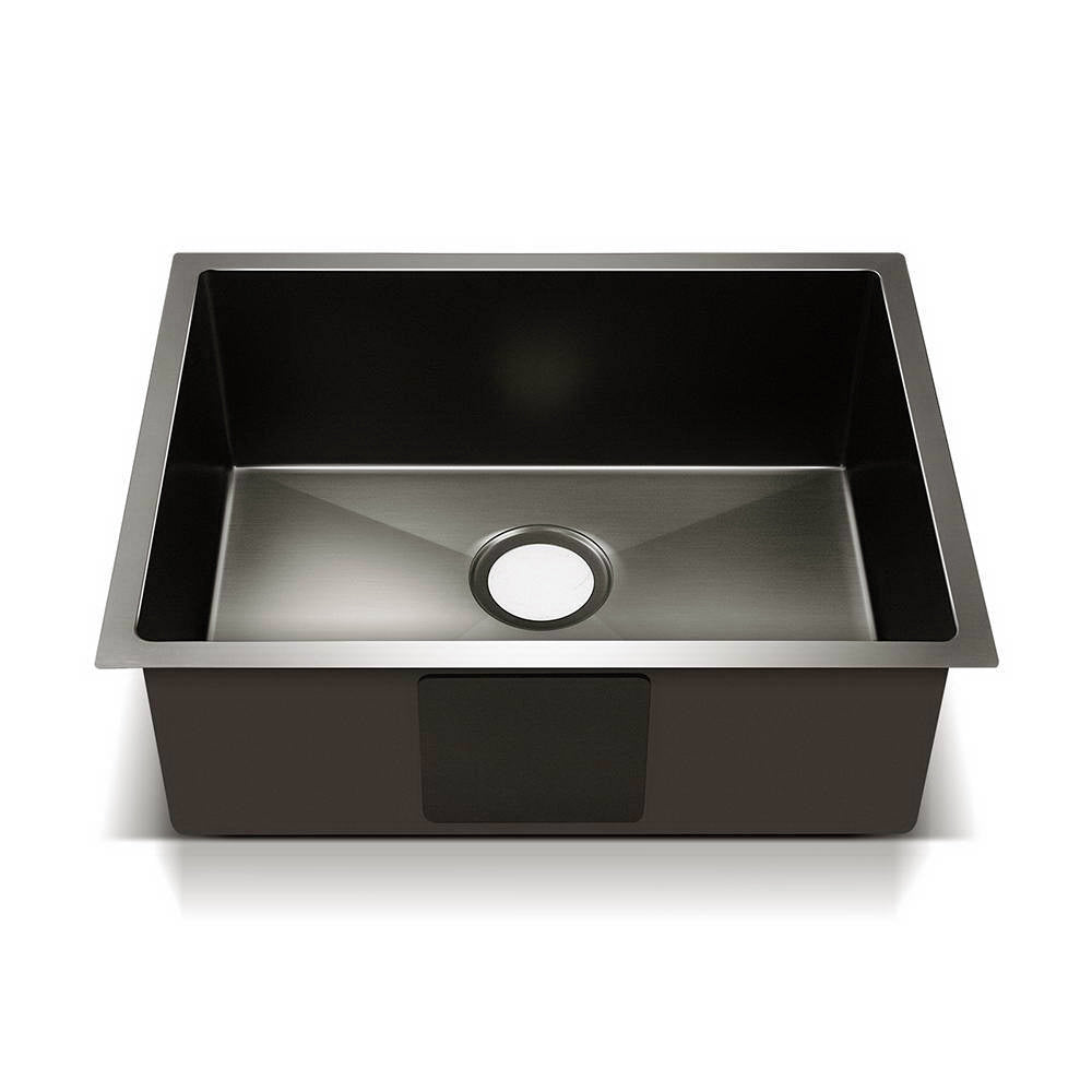 Kitchen Sinks: Cefito Kitchen Sink 60X45CM Stainless Steel Basin Single Bowl Black