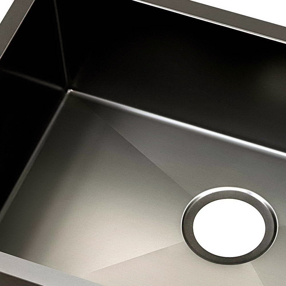Kitchen Sinks: Cefito Kitchen Sink 60X45CM Stainless Steel Basin Single Bowl Black