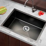 Cefito Kitchen Sink 60X45CM Stainless Steel Basin Single Bowl Black