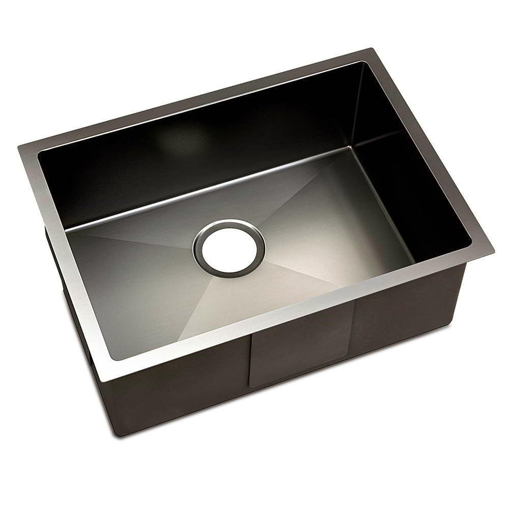 Kitchen Sinks: Cefito Kitchen Sink 60X45CM Stainless Steel Basin Single Bowl Black