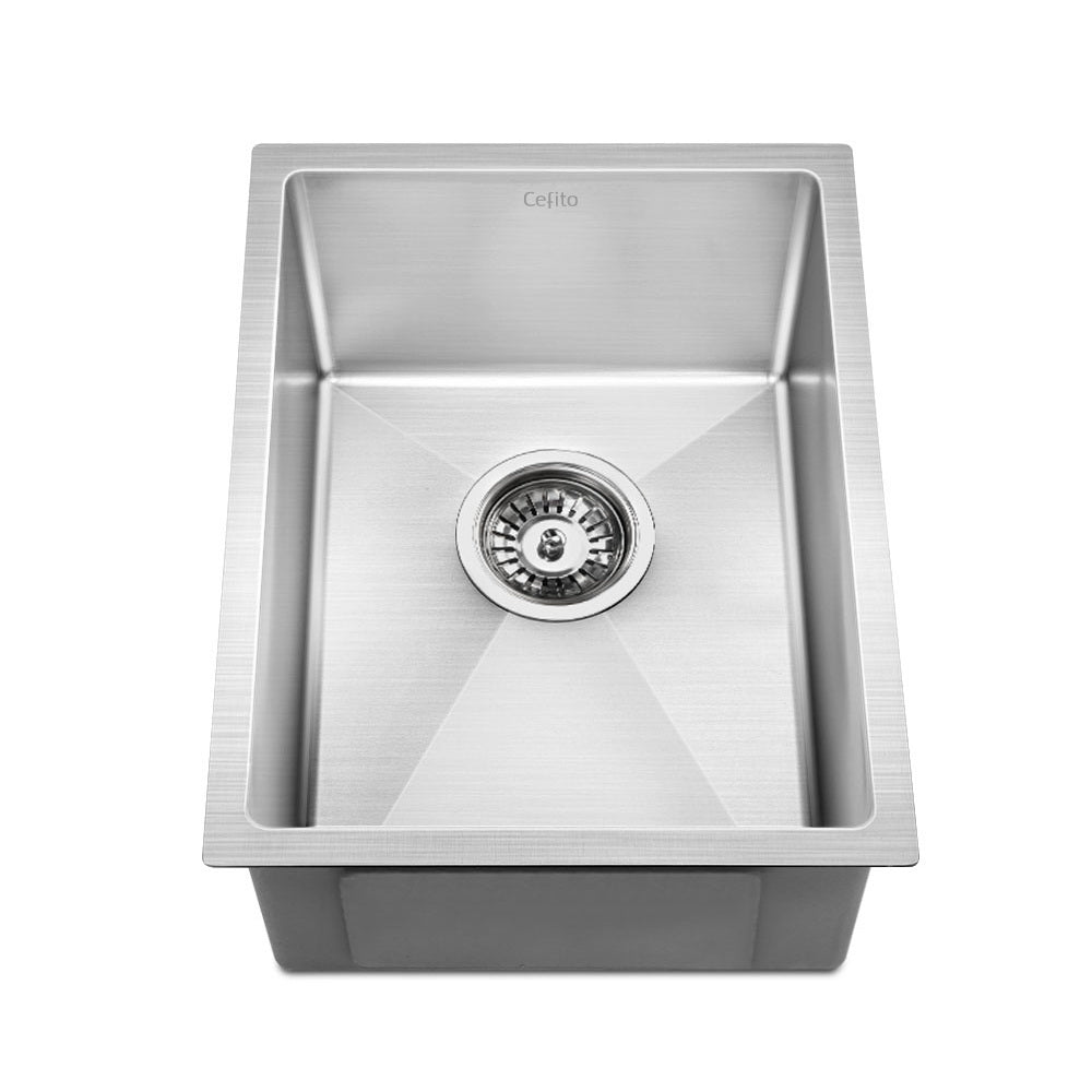 Kitchen Sinks: Cefito Kitchen Sink 44X34CM Stainless Steel Nano Basin Single Bowl Silver