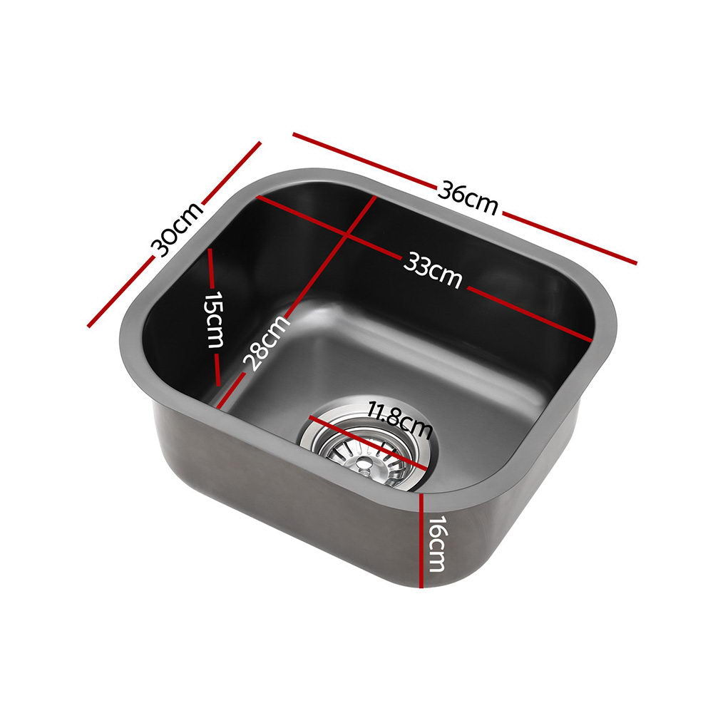 Kitchen Sinks: Cefito Kitchen Sink 30X36CM Stainless Steel Nano Basin Single Bowl Black