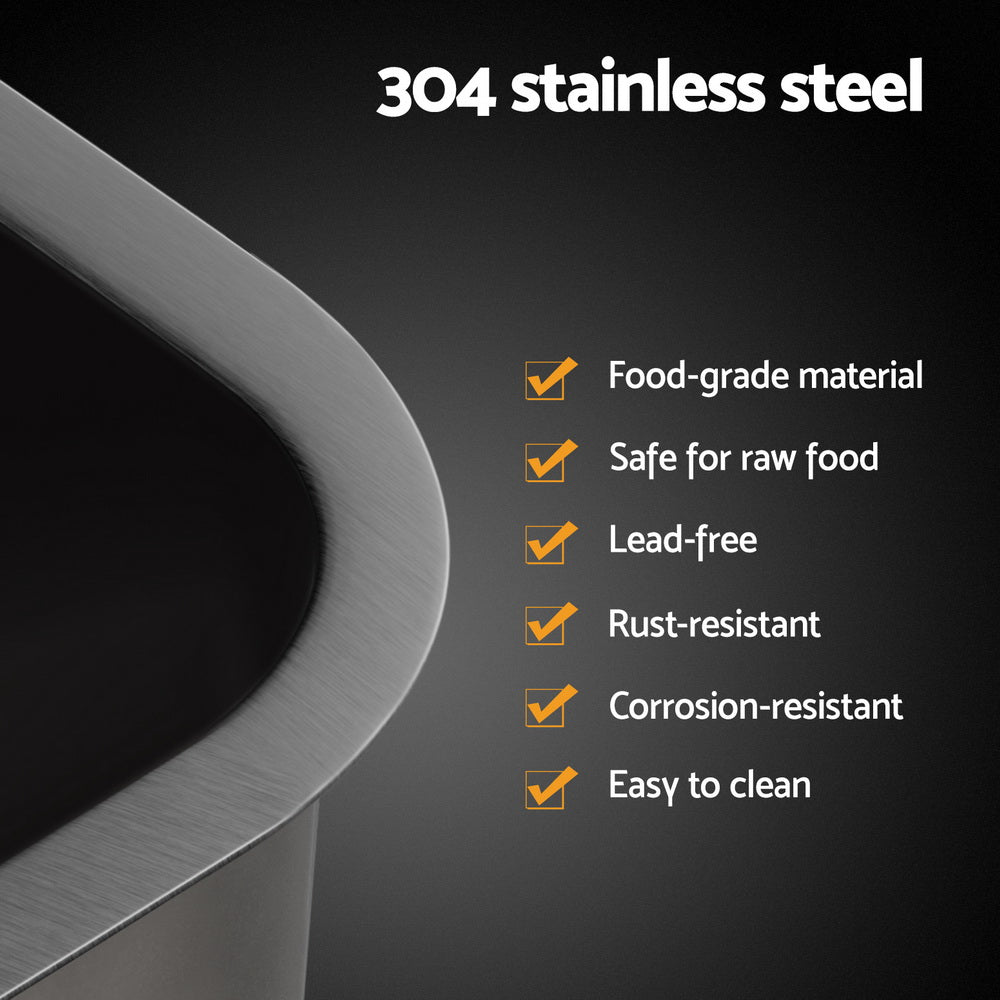 Kitchen Sinks: Cefito Kitchen Sink 30X36CM Stainless Steel Nano Basin Single Bowl Black
