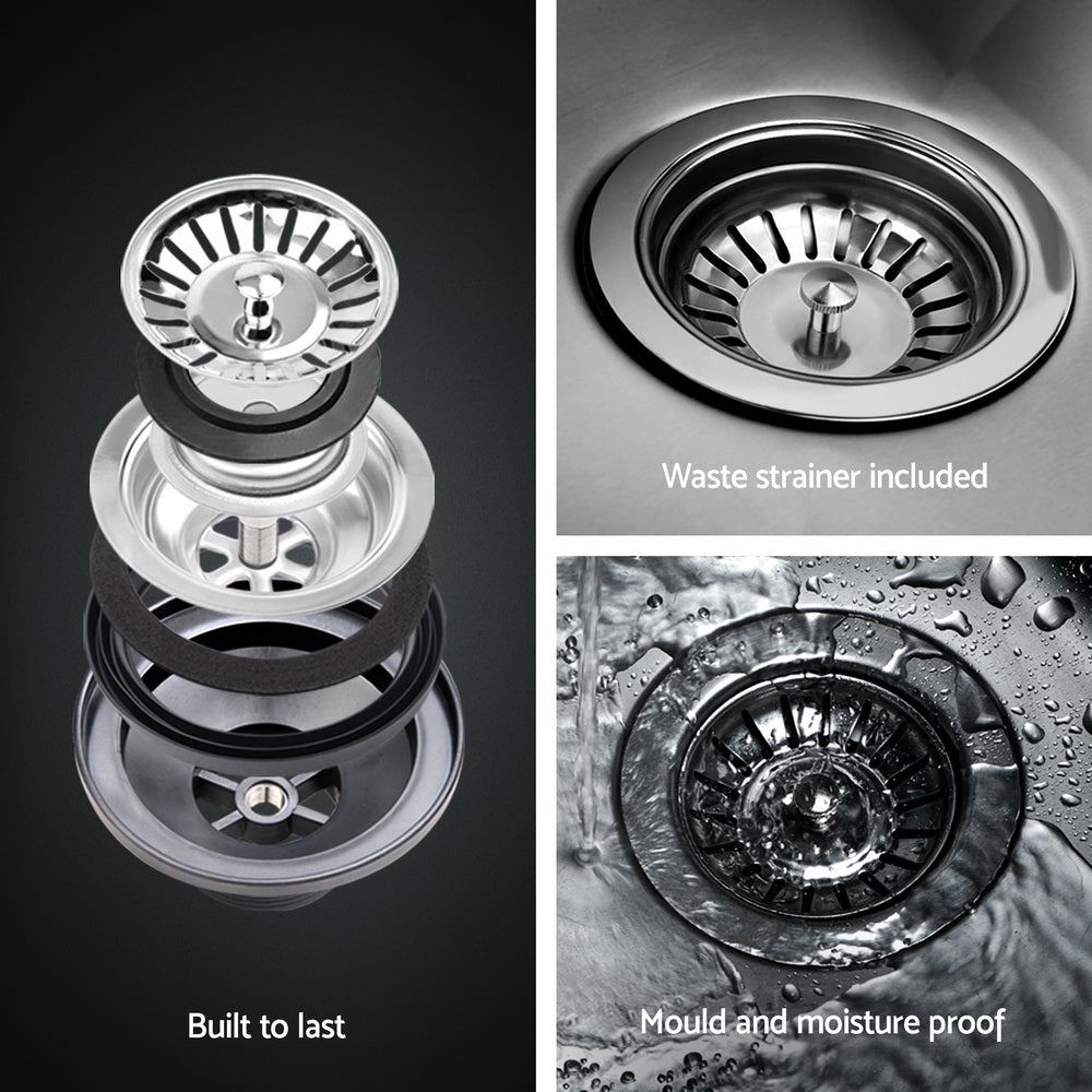 Kitchen Sinks: Cefito Kitchen Sink 30X36CM Stainless Steel Nano Basin Single Bowl Black