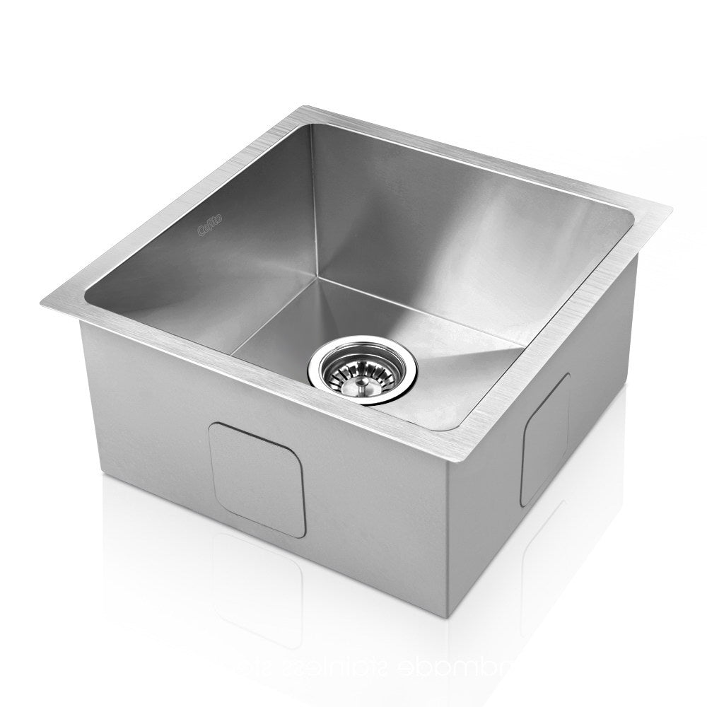 Kitchen Sinks: Cefito Kitchen Sink 36X36CM Stainless Steel Nano Basin Single Bowl Silver