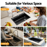 Kitchen Sinks: Cefito Kitchen Sink 304 Stainless Steel Bar Sink Millet Grain Water Basin Sink