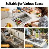 Kitchen Sinks: Cefito Kitchen Sink 304 Stainless Steel Bar Sink Millet Grain Water Basin Sink