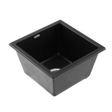Sinks: Cefito Kitchen Sink 38x38cm Granite Stone Sink Single Bowl Black