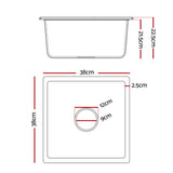 Sinks: Cefito Kitchen Sink 38x38cm Granite Stone Sink Single Bowl Black