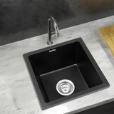 Sinks: Cefito Kitchen Sink 38x38cm Granite Stone Sink Single Bowl Black