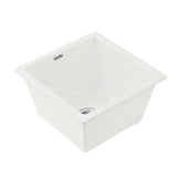 Sinks: Cefito Kitchen Sink 38x38cm Granite Stone Sink Single Bowl White