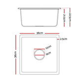 Sinks: Cefito Kitchen Sink 38x38cm Granite Stone Sink Single Bowl White