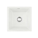 Sinks: Cefito Kitchen Sink 38x38cm Granite Stone Sink Single Bowl White