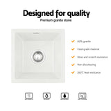 Sinks: Cefito Kitchen Sink 38x38cm Granite Stone Sink Single Bowl White