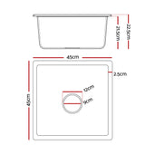 Sinks: Cefito Kitchen Sink 45x45cm Granite Stone Sink Single Bowl Black