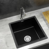 Sinks: Cefito Kitchen Sink 45x45cm Granite Stone Sink Single Bowl Black