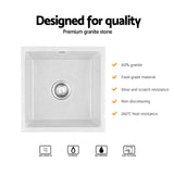 Sinks: Cefito Kitchen Sink 45x45cm Granite Stone Sink Single Bowl White