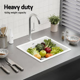 Sinks: Cefito Kitchen Sink 45x45cm Granite Stone Sink Single Bowl White